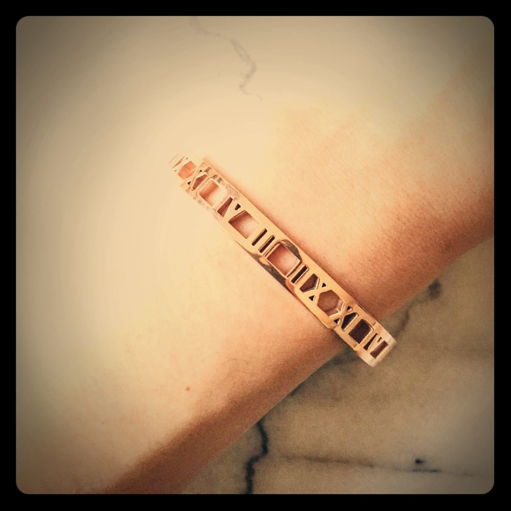 Rose gold Roman numeral cuff